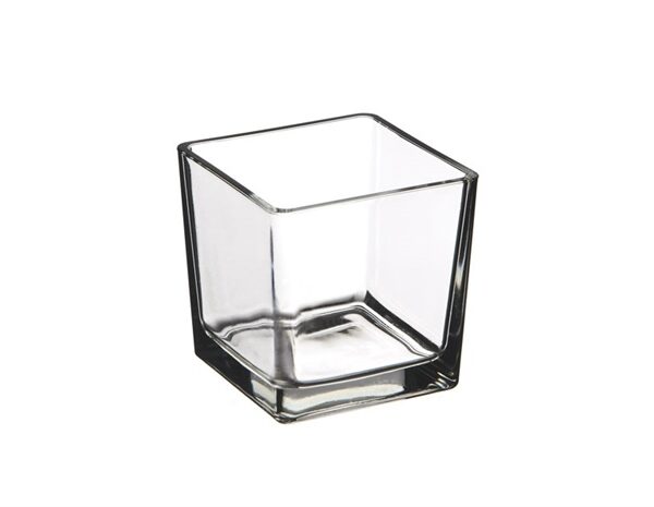 Cubo in vetro bomboniera portacandele