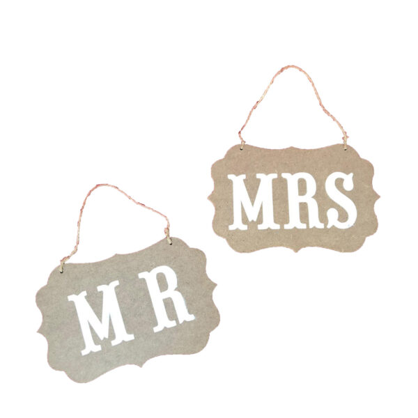 Scritta in legno "Mr-Mrs"