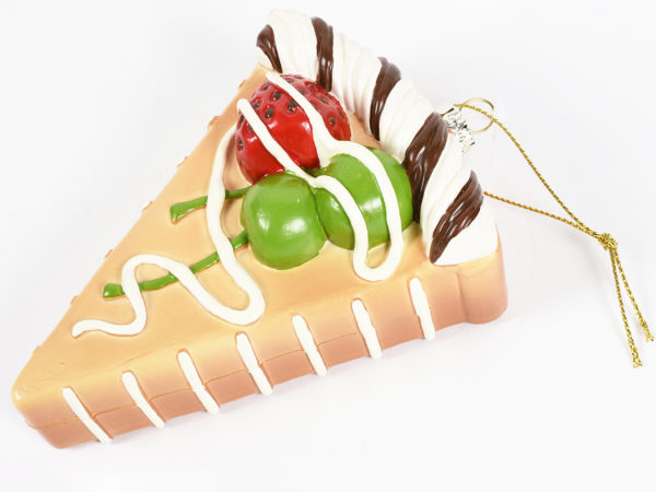 Decorazione natalizia a forma di torta con frutta 12,7cm