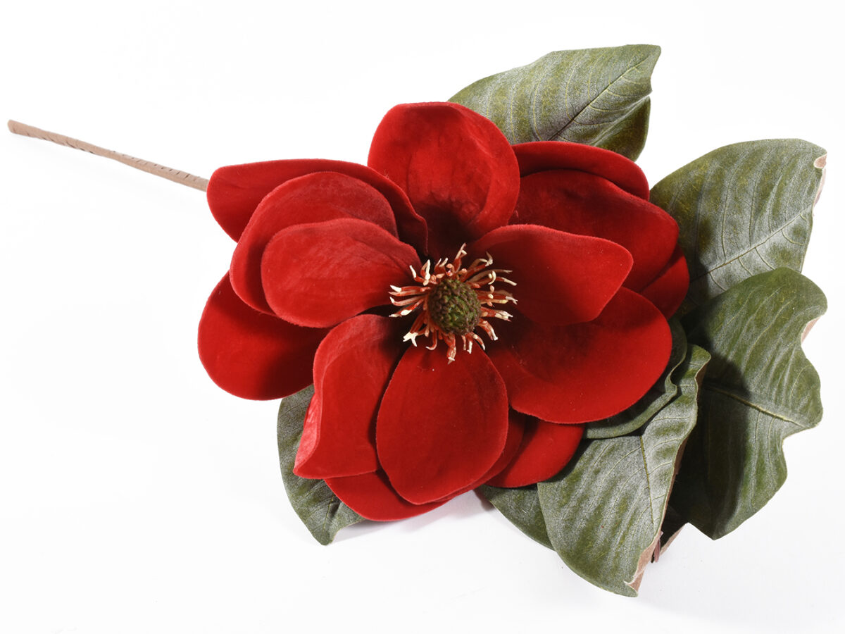 Ramo di magnolia rosso 76 cm