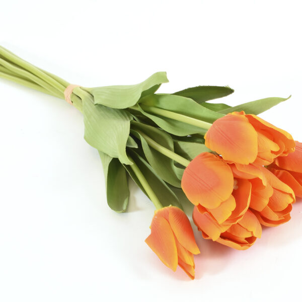Mazzo di tulipani artificiali x 7 color arancione 7,55 cm
