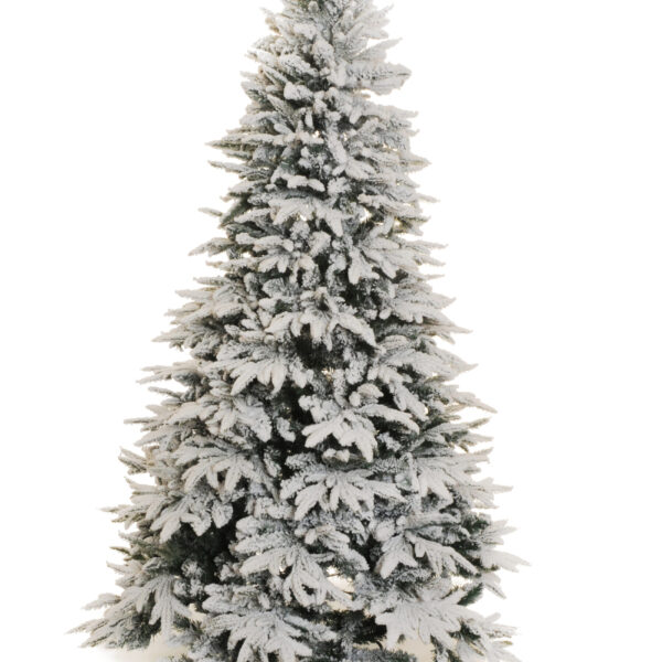 Albero di Natale artificiale in pvc verde innevato con 1090 punte d. 120 cm h. 120 cm