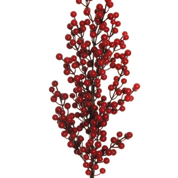 Ramo artificiale di bacche di agrifoglio di colore rosso x 8 94 cm