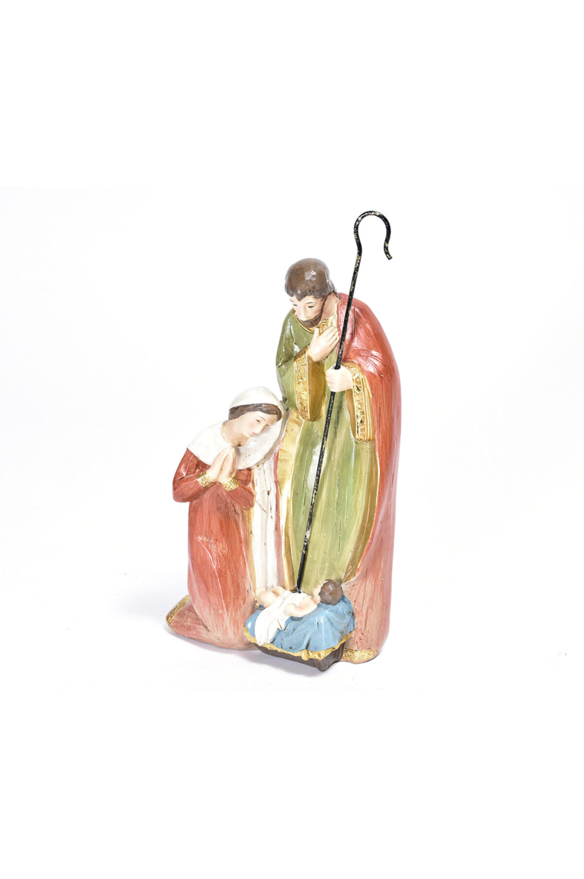 Natività presepe con 3 soggetti in legno h. 22 cm