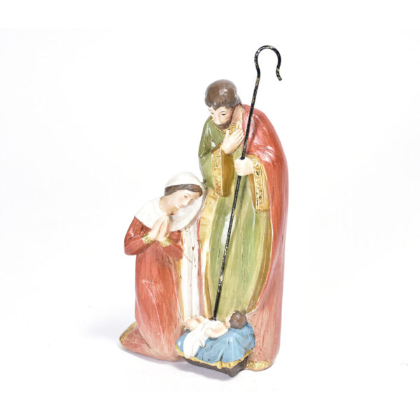 Natività presepe con 3 soggetti in legno h. 22 cm