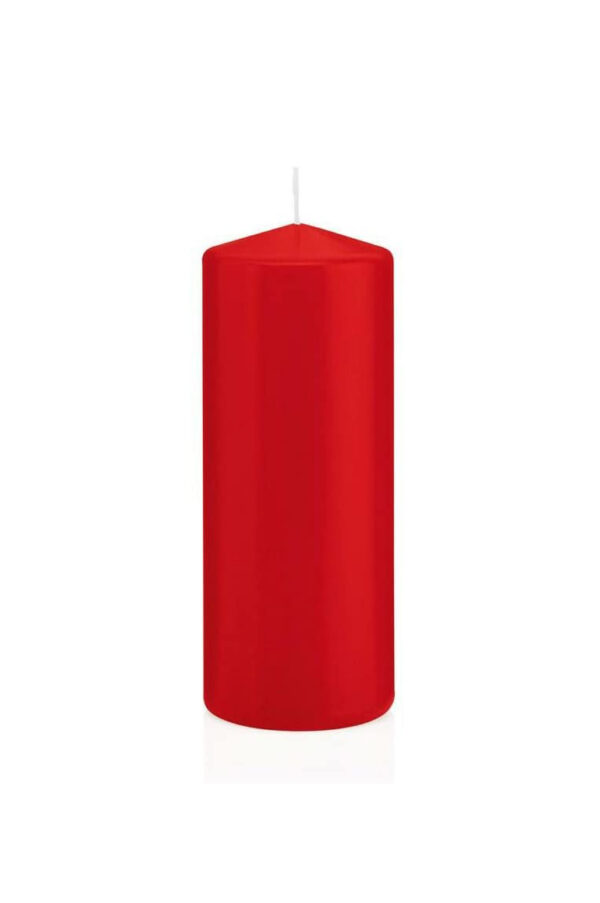 Set 6 candele cilindriche rosse h. 6 d. 6 cm (ottima cera tedesca che cola all'interno - durata 21 ore)