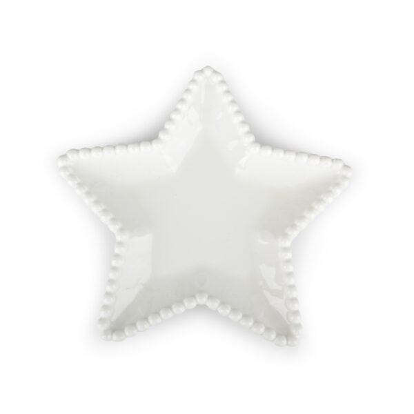 Set 4 Piattini Stella in porcellana bianca d. 17,5 x h. 2,2cm