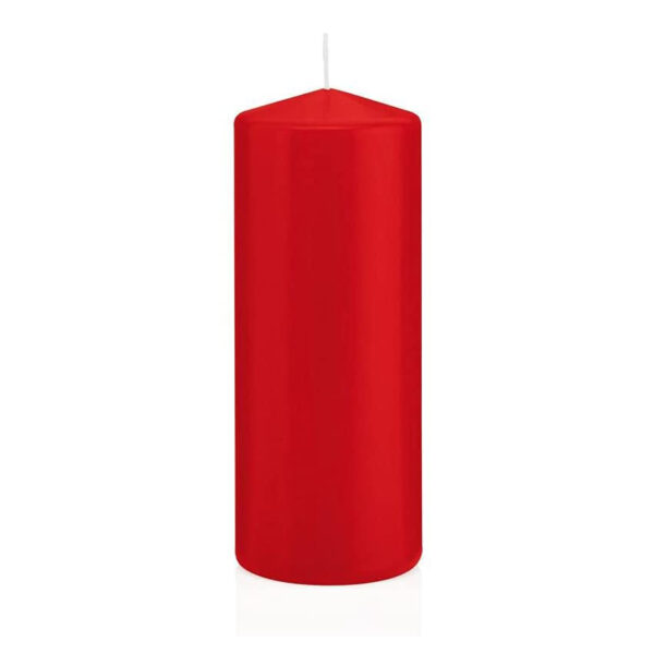 Set 6 candele cilindriche rosse h. 15 d. 6 cm (ottima cera tedesca che cola all'interno - durata 21 ore)