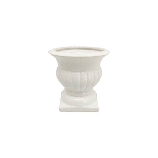 Coppa ovale in ceramica bianca stile romano 16,5 x h. 16,5 cm