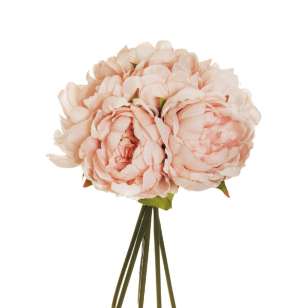 Mazzo di Peonie artificiali con 6 fiori rosa skin d. 8 cm