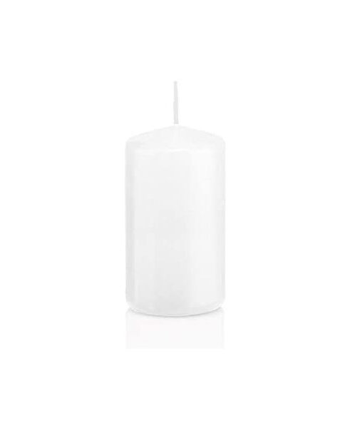 Set 4 candele cilindriche bianche h. 15 d. 8 cm (ottima cera tedesca che cola all'interno - durata 69 ore)