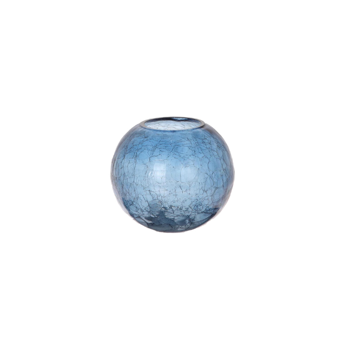Vaso a Sfera Boule in vetro blu d. 15 x h. 13 cm