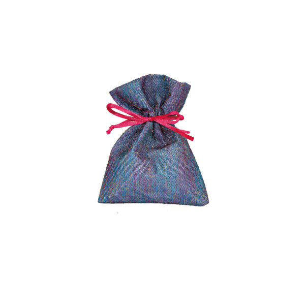 Set 10 Bustine a sacchetto di tessuto lurex Viola 10 x h. 14 cm