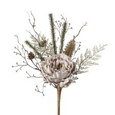 Ramo di Peonia artificiale beige 41 cm