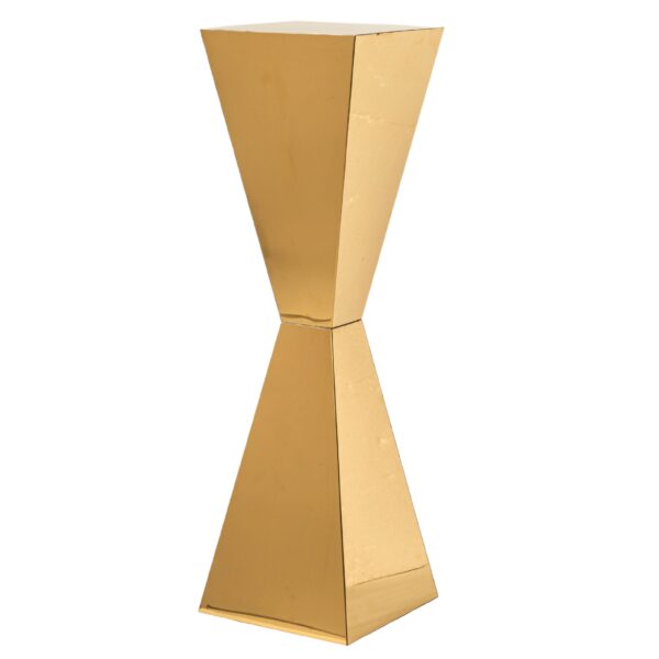 Colonna quadra a Clessidra oro per eventi 40 x h. 100 cm